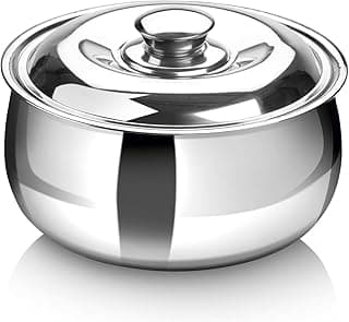 SignoraWare Hot Delight Stainless Steel Casserole | Airtight Steel Lid | Double wall Insulation | Ideal for Keeping Pulao or Biryani Hot for Hours | Great for Rotis or Parathas (2.1 LTR | Steel)