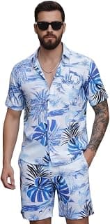 GRECIILOOKS Co Ord Set for Men | Trendy Night Dress for Boys | Shirt and Shorts Combo for Lounge | Stylish Summer and Travel Outfit | Men's Matching Two-Piece for Vacation