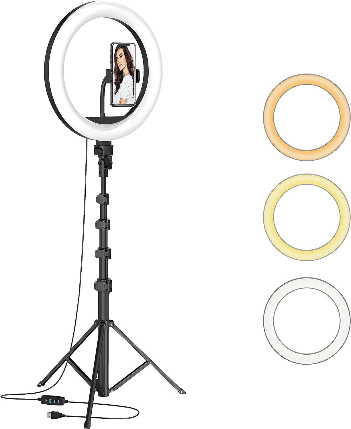 Dyazo Big 12 Inch Led Ring Light with 7 Feet Tripod Stand (Combo) for Mobile Phones & Camera, Suitable for Vloggers Photo & Video Shoot, Makeup and More