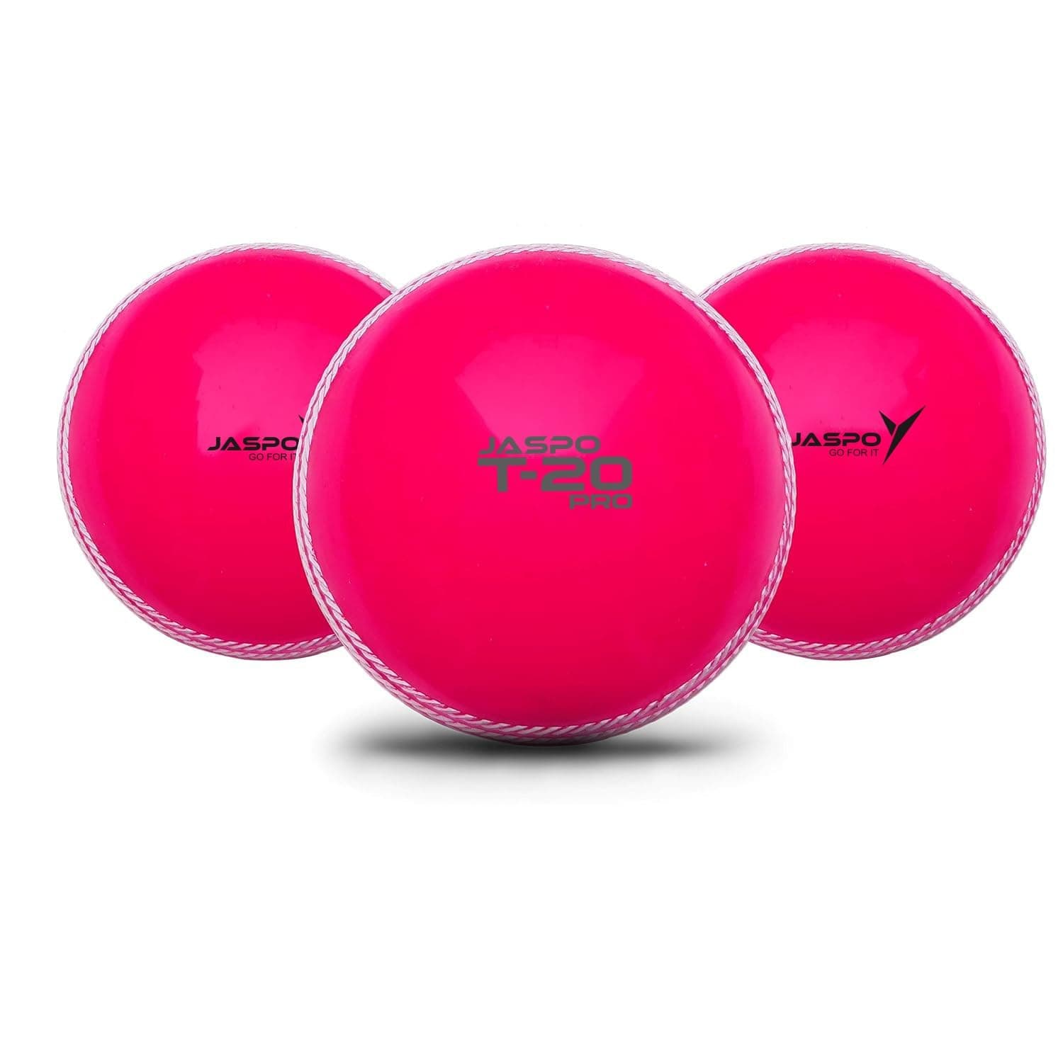 jaspo T-20 Pro PVC Soft Cricket Balls (Pink, 110 gm) - Pack of Three Standard Size
