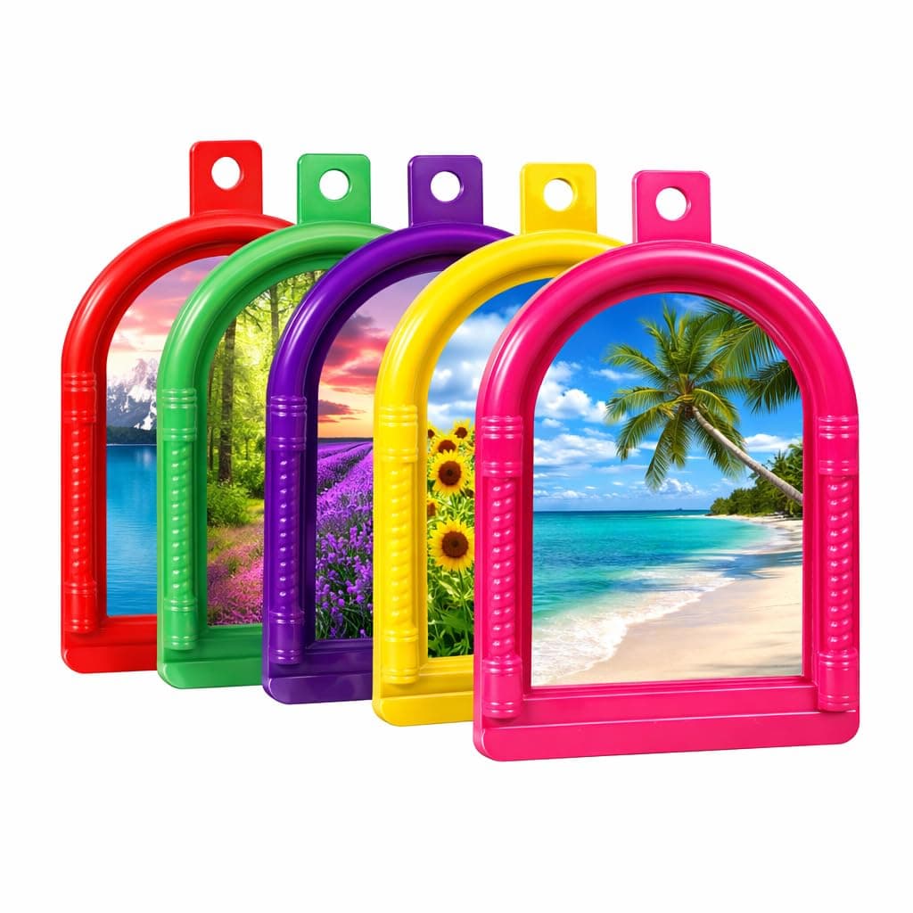 Myy Brand Glass Table and Wall Hanging Mirror Round Half Round Makeup Shaving and Grooming Mirror Multicolored 18/14 L/W CM