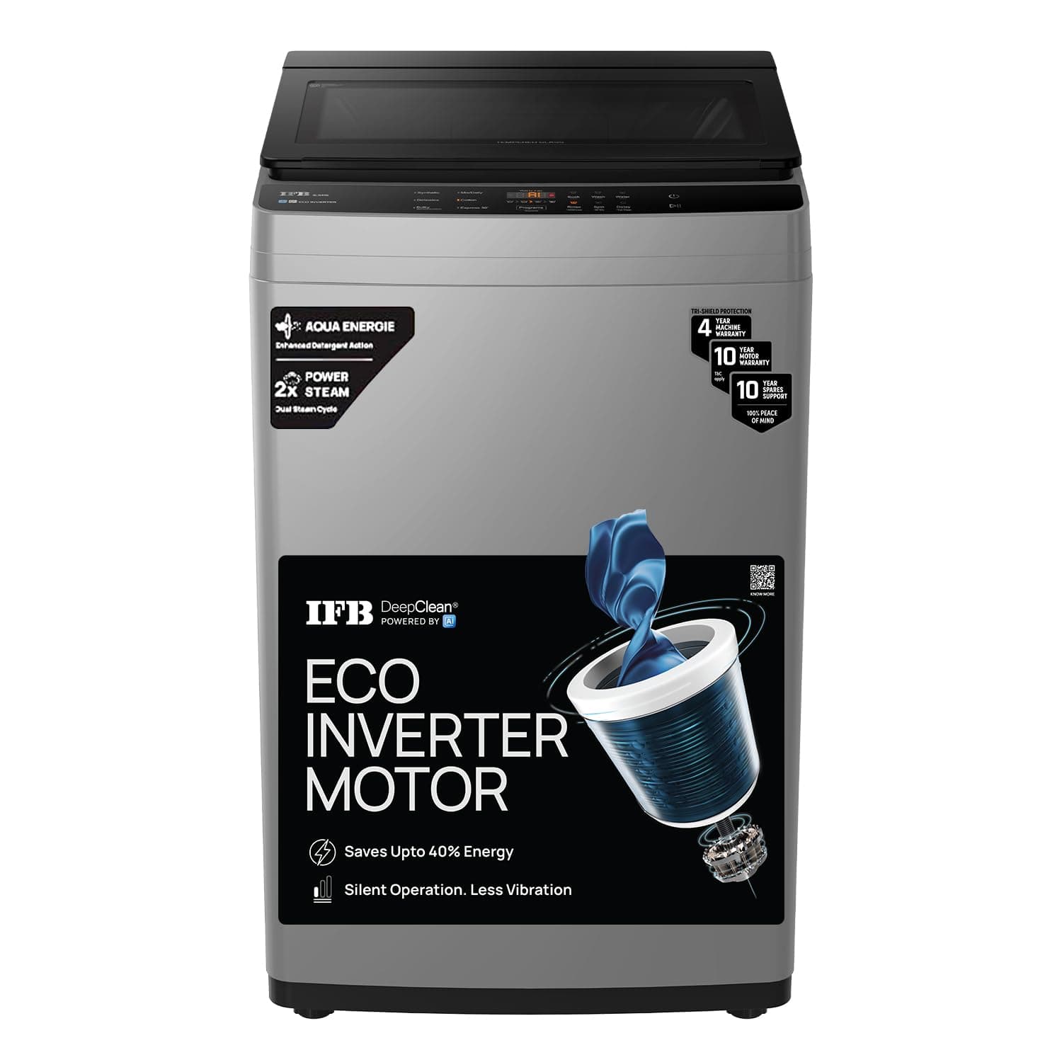 IFB 6.5 Kg 5 Star AI Powered DeepClean® Technology Fully Automatic Top Load Washing Machine with Eco-inverter(TL650MG1ID, Activmix, AquaEnergie, Inbuilt Wheels, 4 Year Machine Warranty, Med Grey)