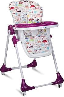 LuvLap Royal High Chair for Baby, En 71 Certified, 3 Position Recline, Baby Feeding Chair with 7 Level Height Adjustment, Adjustable Footrest, 6 Months+ (Purple)