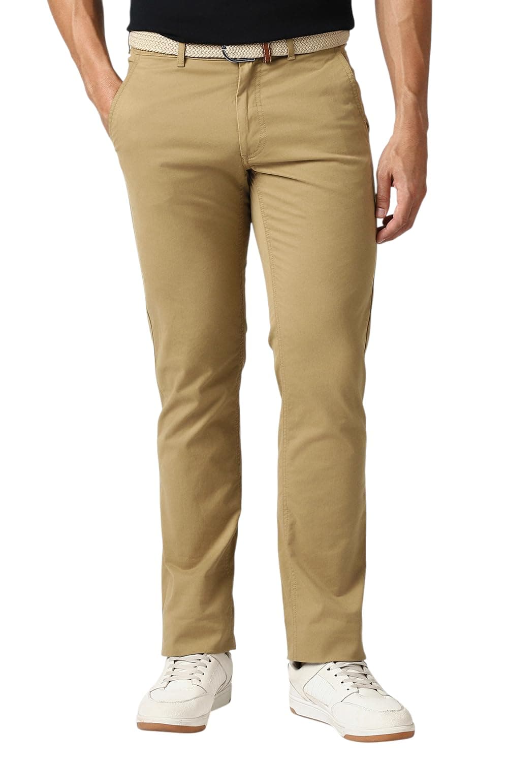 Van Heusen Men's Mid Rise Premium Cotton Slim Fit Casual Trouser Chinos