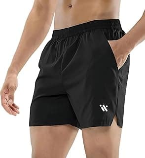 NOT9 Men's Lycra Gym Shorts | Stretchable Running Shorts for Men | Quick Dry Sports Shorts with Pockets | Elastic Waist Active Wear | Regular Fit