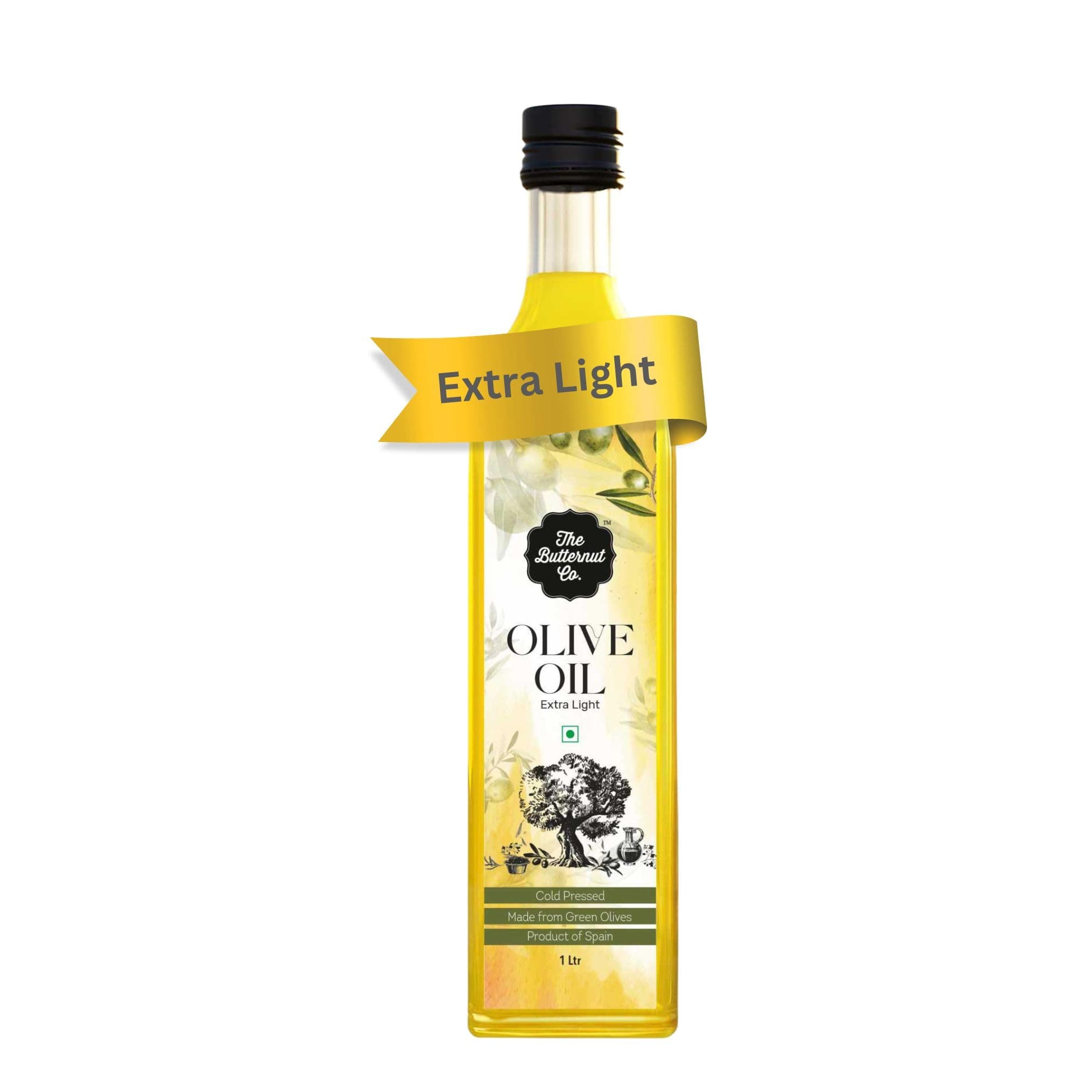 The Butternut Co. Olive Oil for cooking | Extra Light | Cold Pressed | Imported from Spain | Made from Green Olives | For Indian Cooking like Pomace - 1 litre pack