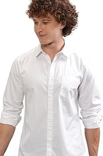 Highlander Men's Slim Fit Shirt | Sharp & Modern Look | Sleek, Versatile & Comfortable for Casual & Formal Wear White