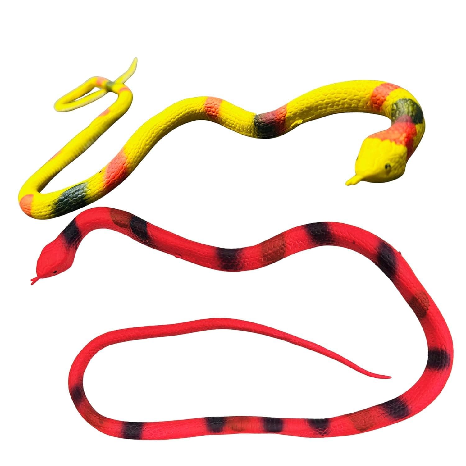 ZESTHOME Realistic Snake Toy Set for Kids – Big Rubber Snake Toys for Pretend Play & Prank Fun | Non-Toxic Flexible Jungle Animal Figures for Learning & Decoration (Age 3+) | 2-Piece