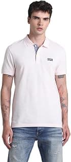 JACK & JONES Men Cotton Solid Slim Fit Polo T-Shirt