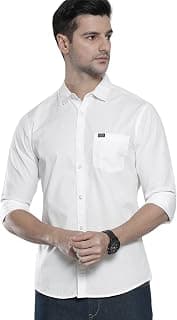 The Indian Garage Co Men Slim Fit Solid Full Sleeves Cutaway Collar Casual Shirt