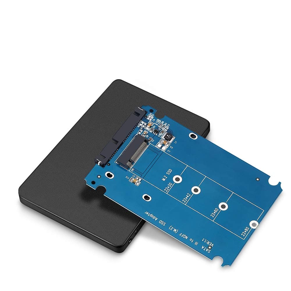 Aluminum M.2 to SATA Enclosure - NGFF to 2.5-Inch SATA III, Supports M.2 SSDs 2230-2280
