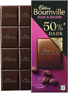 Cadbury Bournville Rum & Raisin 50% Dark Chocolate Bar, 78 g