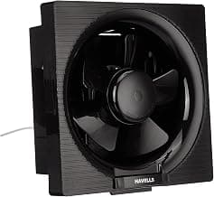 Havells Ventil Air DX 200mm Exhaust Fan | Strong Air Suction, Rust Proof Body and Dust Protection Shutters |Suitable for Bathroom, Kitchen, and Office| Warranty: 2 Years | (Pack of 1, Black)