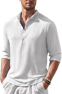 HEMILIQUE Men's Regular Fit Solid Popcorn Full Sleeve Regular Fit Short Kurta | Solid Pattern Mandarin Collar Straight Kurta