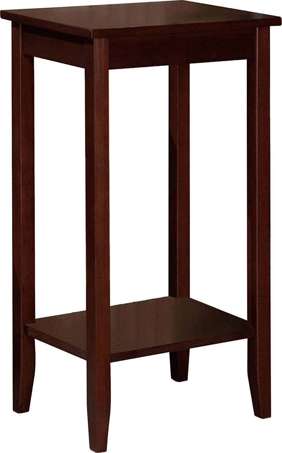 Umark Side Table with Lower Shelf Sheesham Wood for Home Decor Living Room Single Tall and Multipurpose Walnut Finish (Dark Brown)