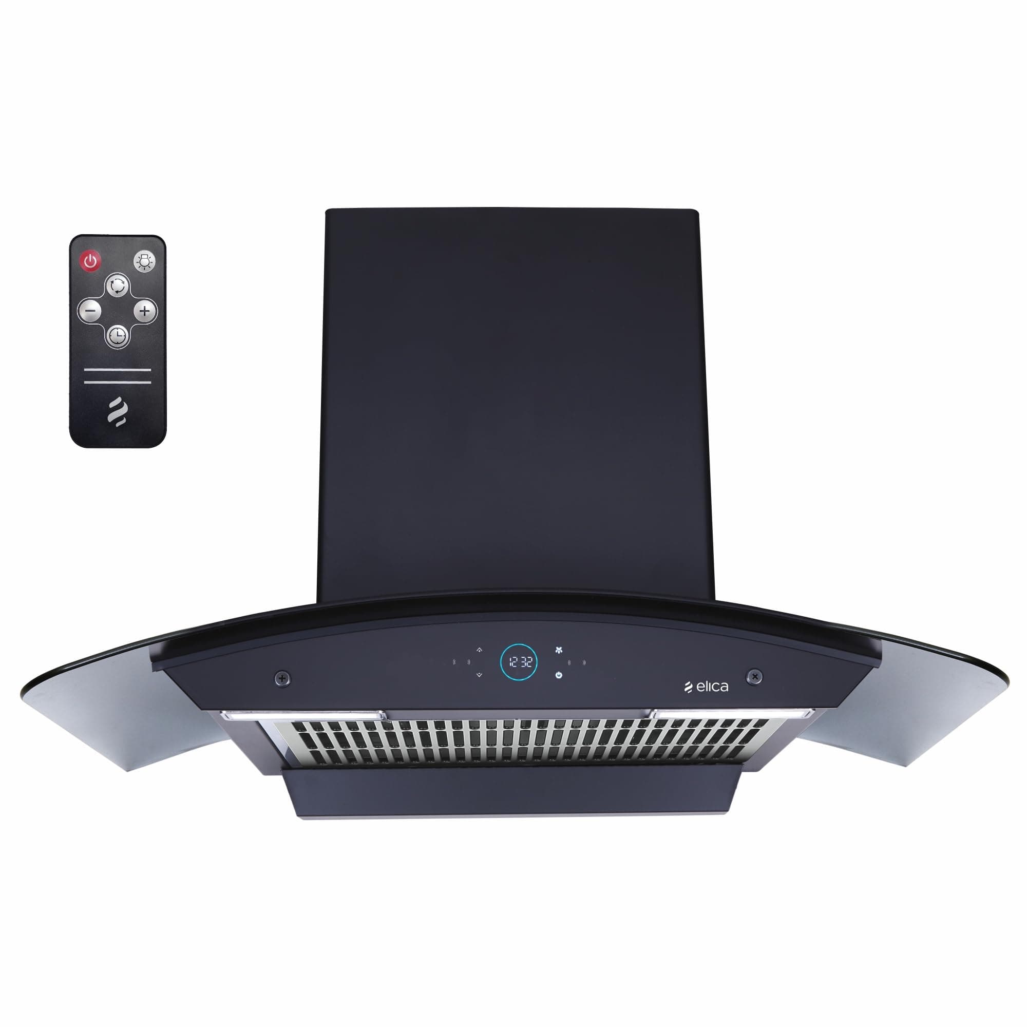 Elica iSMART 5 STAR Performance 90 cm Filterless Heat Autoclean Kitchen Chimney with Inverter Technology, Remote Control and 15 Years Warranty (iSMART GLACE FL HAC 90 LTW NERO)