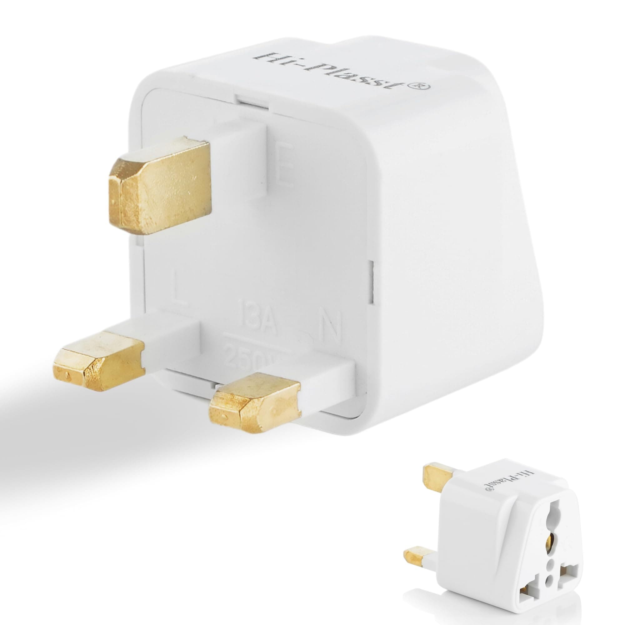 Hi-PLASST (Pack of 1) Type G Universal Travel Adapter - UK Plug Adapter for Indian Pins, Compatible with UK, Dubai, Singapore, Hong Kong, Ireland - 3-Pin Socket Converter for Phone, Laptop, Camera.
