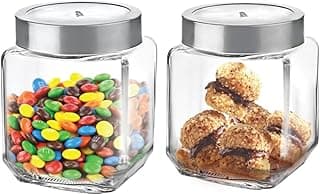 CELLO Qube Fresh Glass Storage Jar for Kitchen Set of 2 Pcs, 580 ml Transparent | Fridge Safe Airtight Leadfree Toughened Glass Kitchen Storage Containers Set For Beans, Whole Grains Spices Dry Fruits