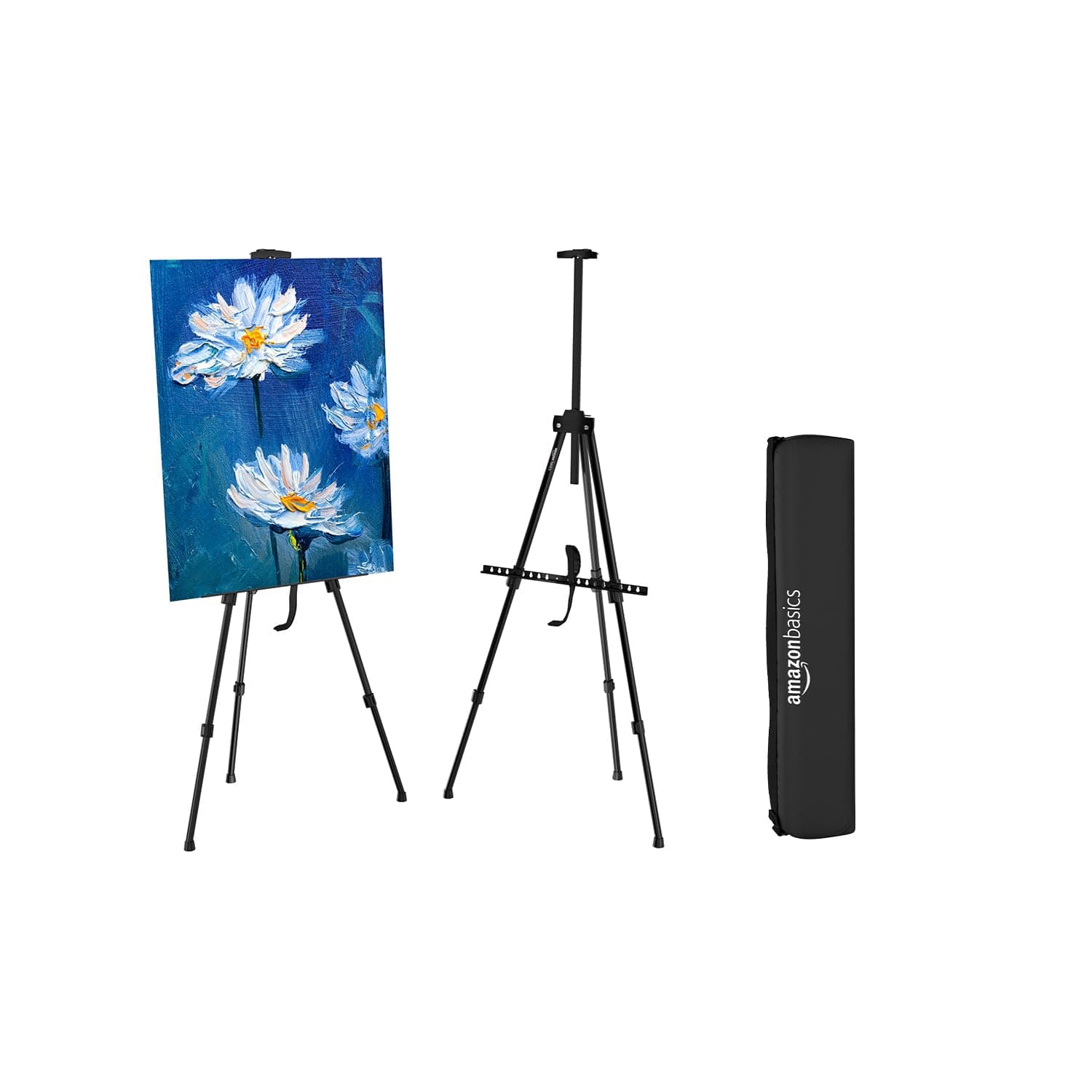 Amazon Basics Tripod Easel with Adjustable Height Upto 5 feet | for Professional Artists, Event Display, Painting & Advertisement