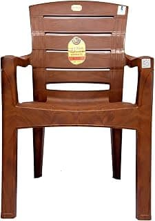 ANMOL Plastic Moulded Jaguar High Back Chair Strong Structure Build Chair for Home (Set of 1) Brown Weight Bearing Capacity 200 Kgs (Shree Ganesh Online Original Seller)