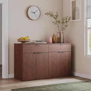 Wakefit Engineered Wood Sideboard | 1 Year Warranty | Storage Cabinet for Home Kitchen Living Room | 2 Closed Compartments & 2 Drawers | Kimani - Columbian Walnut
