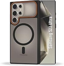 AIBEX Protective Magnetic Case for Samsung Galaxy S23 Ultra 5G | Slim Protective Back Cover with Camera Lens Protection, Strong Magnetic Support & Anti-Slip Grip|Military Grade Drop Protection- Black