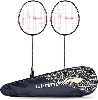Li-Ning Blended Fabric Xp-60-Iv Strung Blend Badminton Racquet (Set Of 2,Black/Pink, 90-95 Grams , 18-20 Lbs), Blend