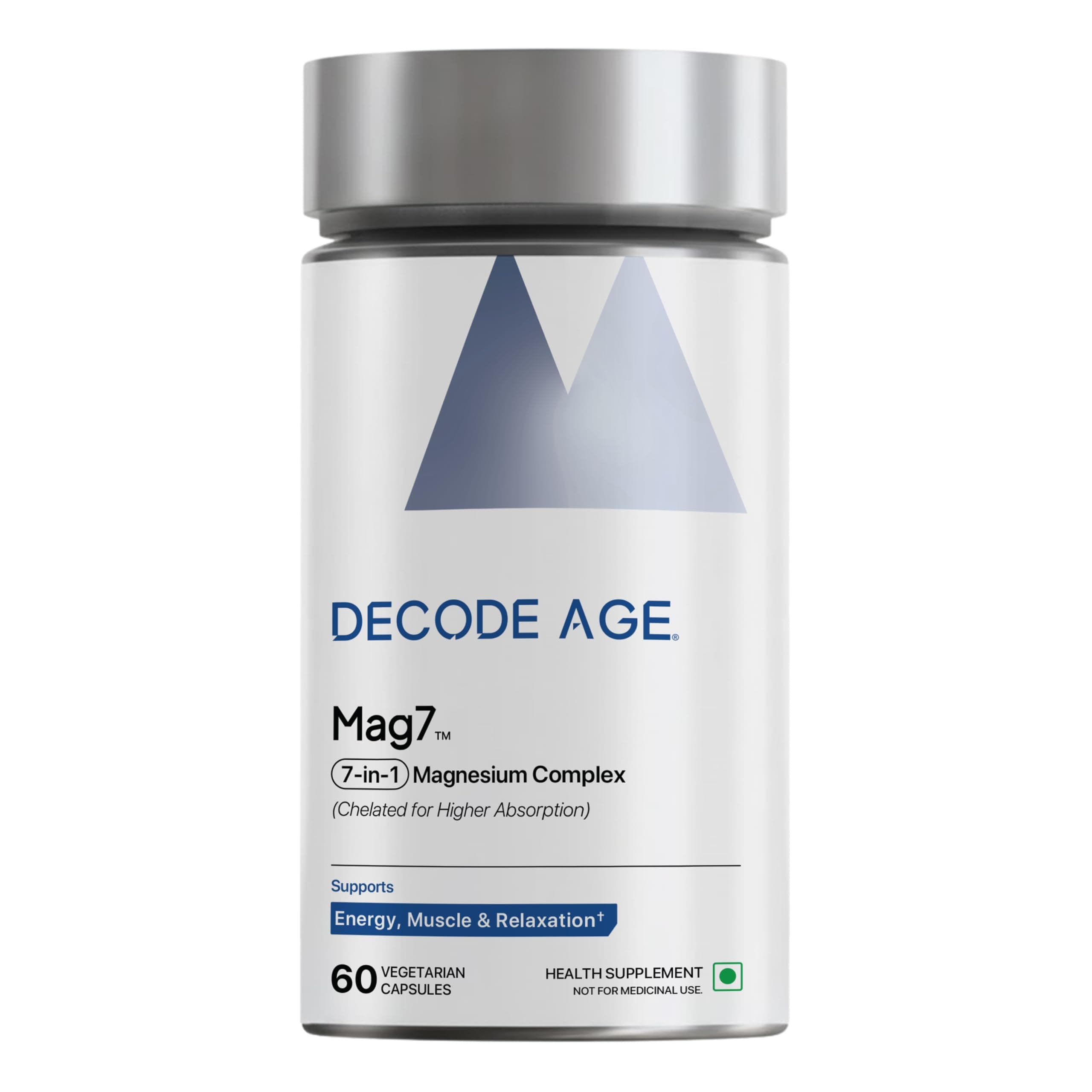 Decode Age Mag7 | Magnesium Glycinate with Citrate & Malate | Chelated for High Absorption | Magnesium Complex Supplement - Supports Sleep, Mood, Muscle Recovery & Bone Health