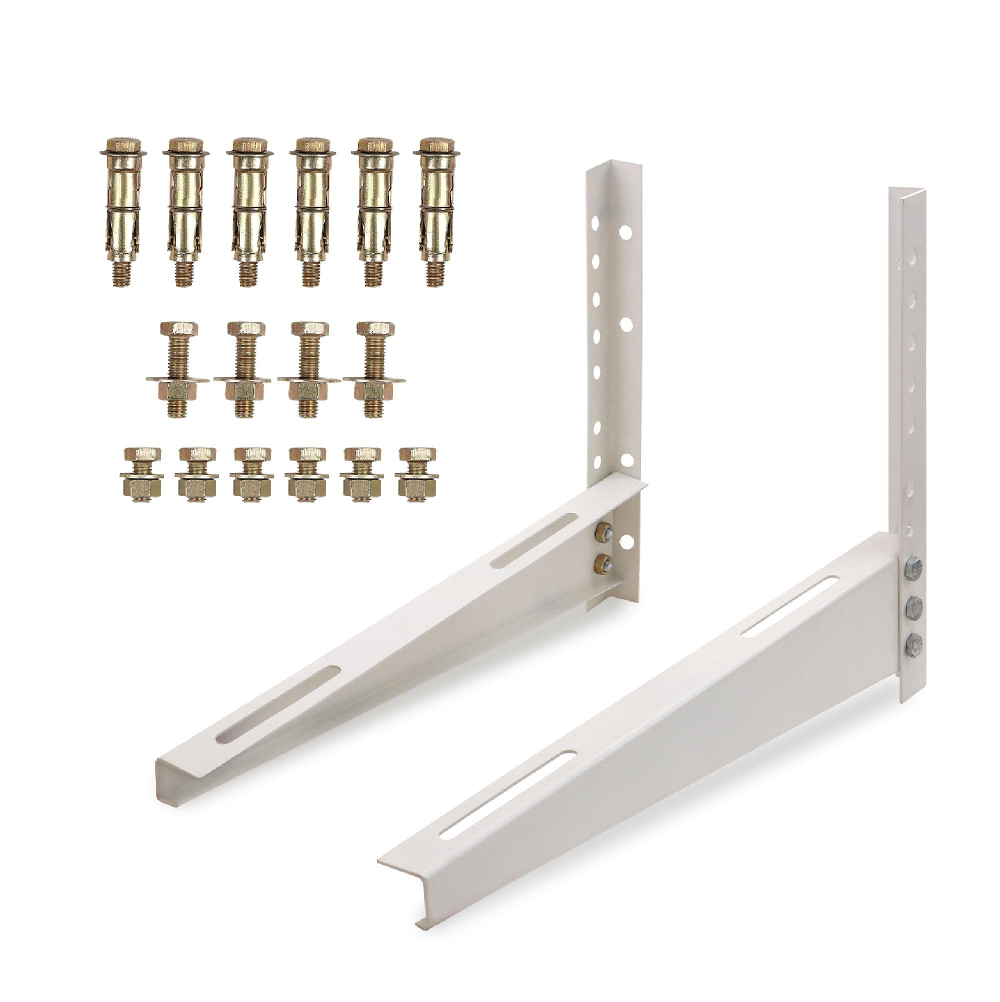 Robustt Heavy Duty AC stand - Pack of 2 | Rust Proof Iron Air Conditioner Outdoor Unit Mounting Bracket, Supports upto 200kg weight | Air Conditioner Stand Comes with Necessary Wall Fittings