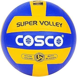 Cosco Leather Pasted Volleyball (Size 4), Multicolor