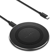 Spigen Wireless Charger 15w, for iPhone 17/16/15/14/13/12, Samsung Galaxy S26/S25/S24/S23/S22, OnePlus, Fast Charging, USB-C to C Cable Included, Non-MagSafe (PF2104) - Black