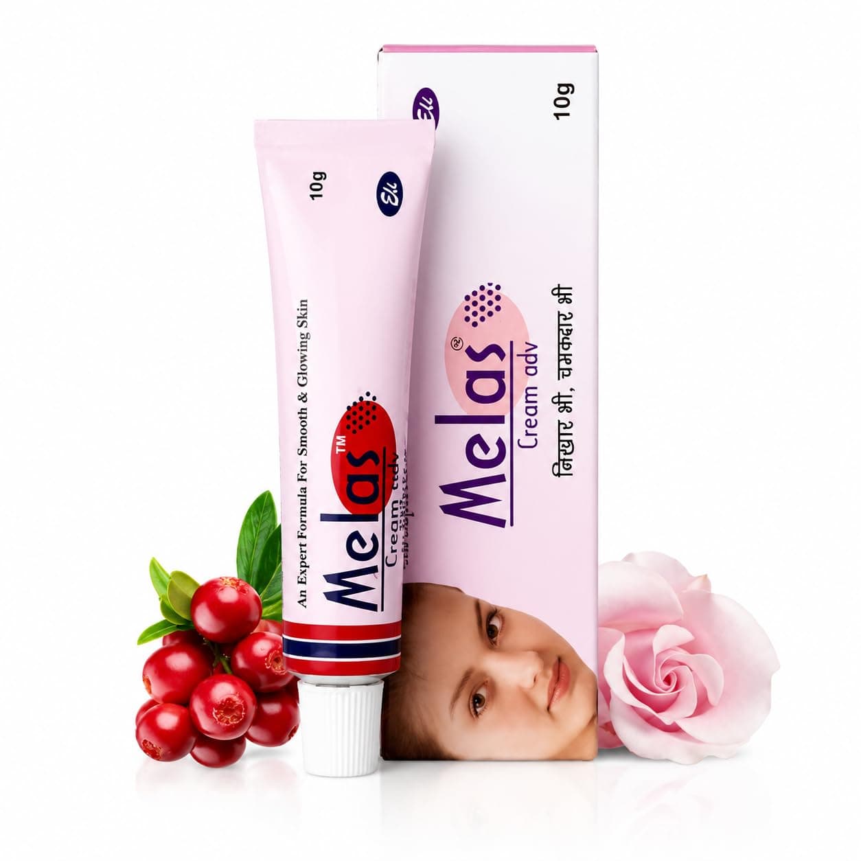 Melas ADV Skin Cream - 10g | Daily Nourishing Face Cream with Rose & Botanical Extracts | Skin Brightening & Moisturizing | Lightweight Non-Greasy Formula | for All Skin Types, Men & Women