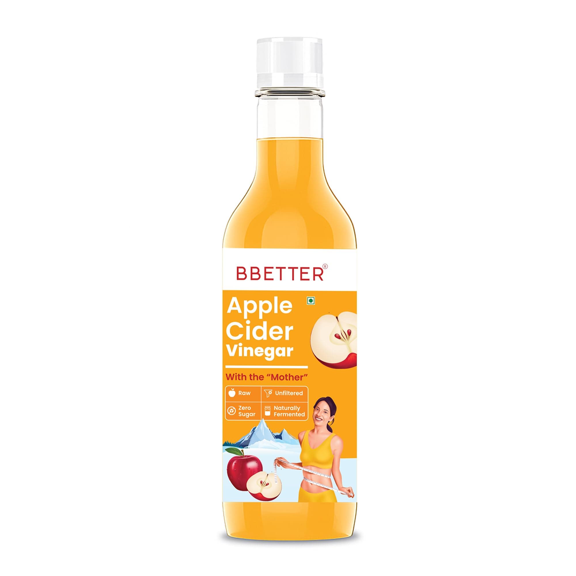 BBETTER Apple Cider Vinegar For Weight Loss- 400ml - Helps Weight loss- Unfiltered & Natural Raw Apple Cider Vinegar with The Mother (Pack of 1)