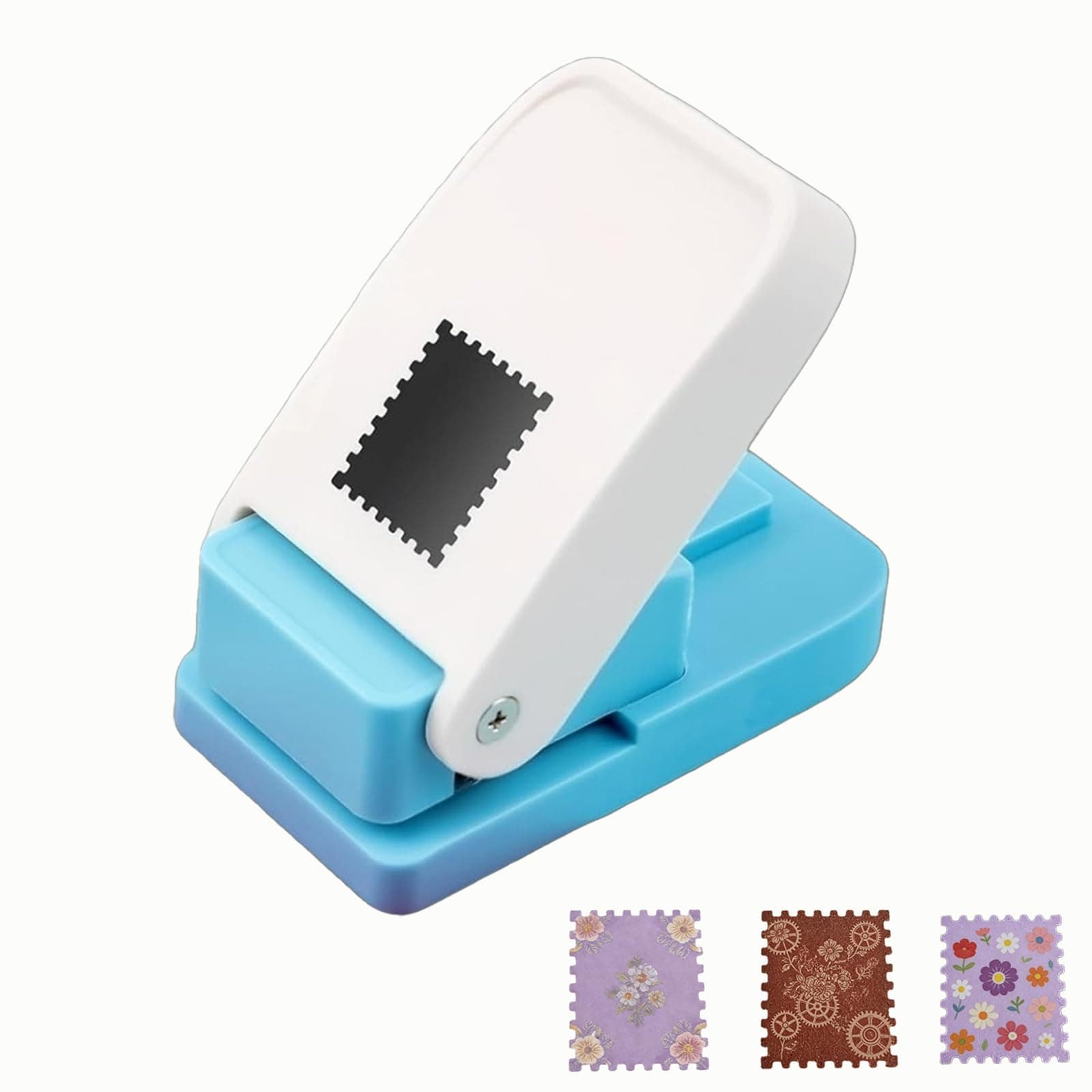 S.Z.S.M 1X0.8inch Rectangular Postage Stamp Puncher,Lever Action Paper Punch for Scrapbook Supplies Crafting Card Making