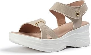 Vendoz Women Casual Cream Wedges Sandal