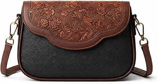 HaveGlam Floral Embossed Crossbody Sling Bag Small Shoulder Handbag for Daily Use Travel & Shopping Phone Purse with Adjustable Strap Lightweight Trendy Bag for Ladies & Girls