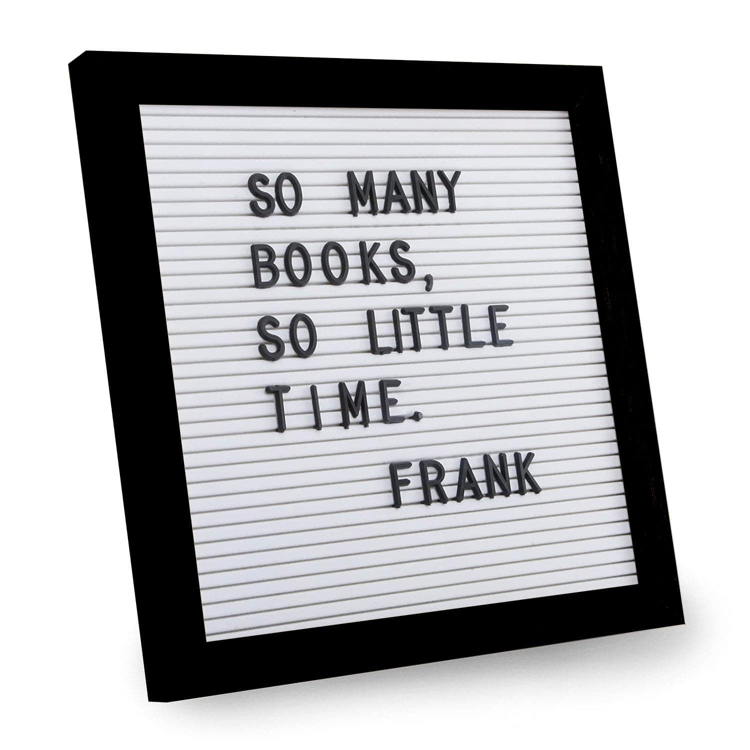 MOTIVATE BOX, Black PVC Wooden Framed With Brown Border 10 * 10 Inch Felt Letter Board with 128 Letters & Numbers (Wall Mount)
