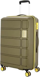 Kamiliant by American Tourister Harrier Zing|Trolley Bag Check-in Medium Size (68 cms) for Travel| Hard Case Polypropylene (PP) Suitcase|360° 8-Wheel Spinner Luggage|Combination Lock|Military Olive