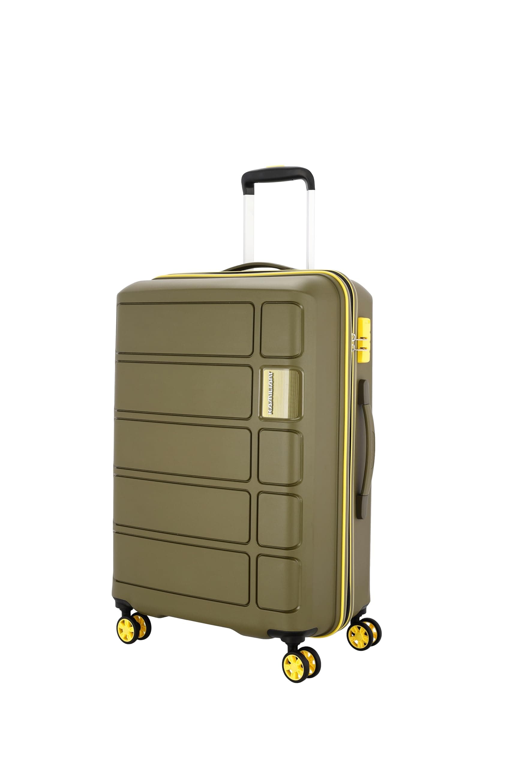 Kamiliant by American Tourister Harrier Zing|Trolley Bag Check-in Large (79 cms) for Travel|Hard Case Polypropylene (PP) Suitcase|360° 8-Wheel Spinner Luggage Trolley|Combination Lock|Military Olive