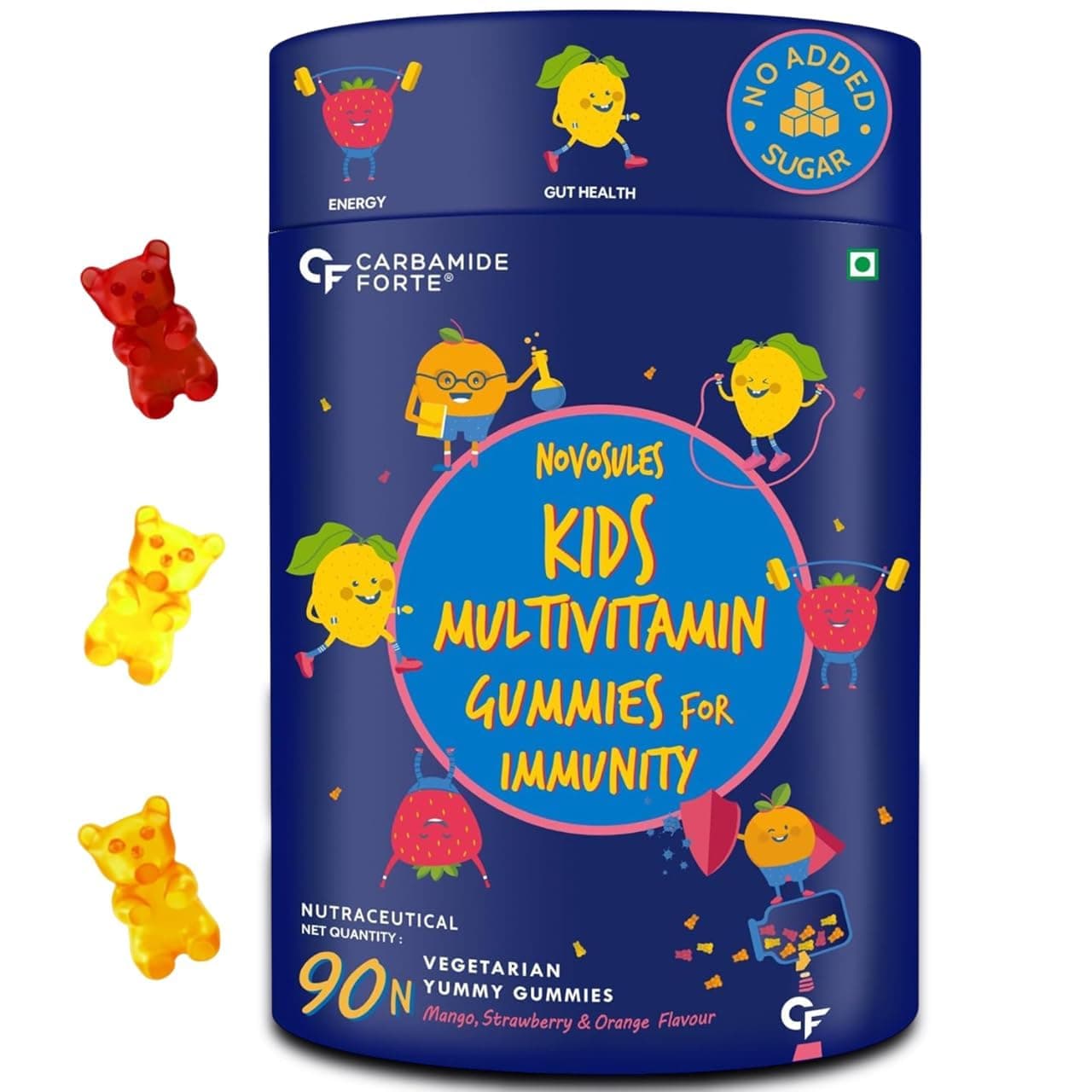Carbamide Forte Multivitamin For Kids | Multivitamin Gummies For Kids | Multivitamin Gummies For Immunity | Vitamin Gummies For Immunity With No Added Sugar | 90 Gummy Bears