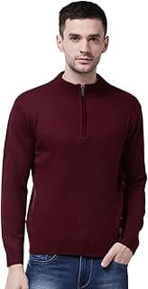 Pivl Men's Winter Half Zip Solid Sweaters__||Winterwear||