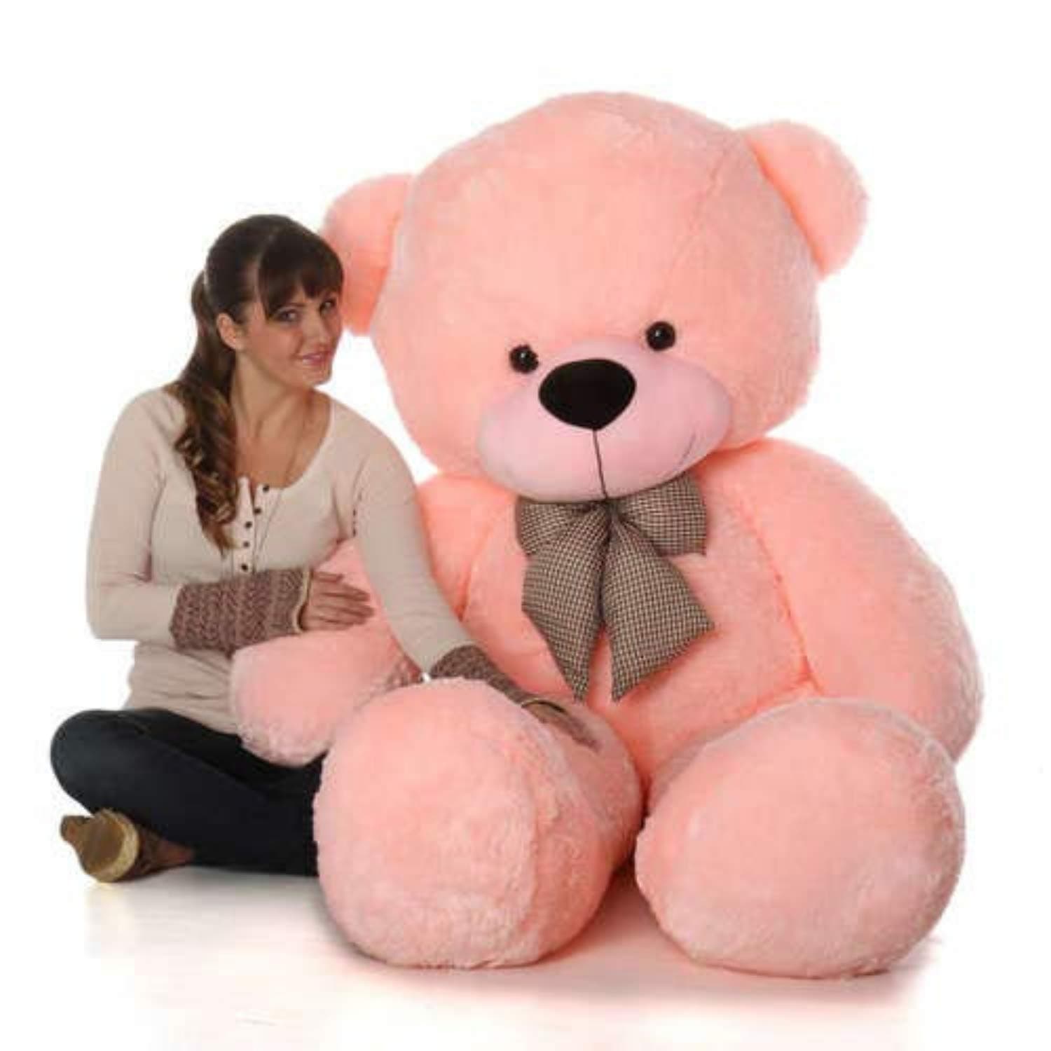 HUG 'n' FEEL SOFT TOYS Teddy Bear 5 feet for Girls, Soft Toys for Kids, Birthday Gift for Girls,Wife,Girlfriend,Husband(Pink, 5 feet)