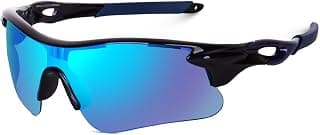 Dervin Non Polarized Oversized Sports Sunglasses for Men Women, Outdoor Cricket Cycling Hiking Fishing Sunglasses