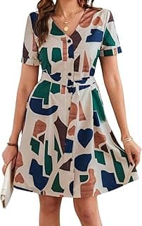 Leriya Fashion Summer Dress for Women | Short One Piece A-Line Midi Dress | Lightweight Vacation Wear & Daily Casual Outfit