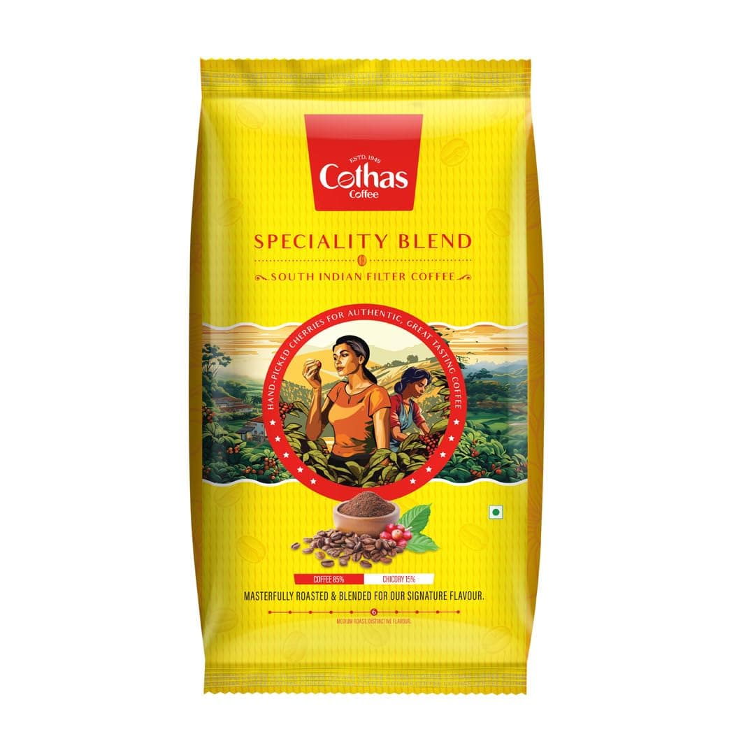 Cothas Coffee – Speciality Blend South Indian Filter Coffee Powder | 85% Coffee & 15% Chicory | Rich Aroma & Strong Taste | Authentic Roast & Ground Filter Coffee | 500 g Pack