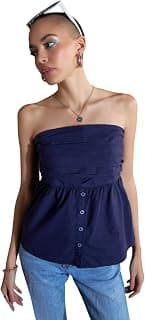 SASSAFRAS Purple Poplin Back Smoked Tube Top