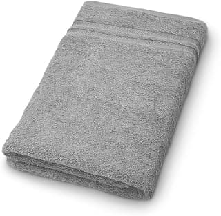 Welspun Arlo 100% Cotton Bath Towel | Towels for Bath Large Size | Soft & Highly Absorbent Cotton Bath Towel | Quick Dry Bathing Towel for Men & Women | 70 x 137 cm | Grey