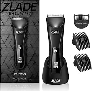 Zlade Ballistic Turbo 3.0 Full Body Trimmer for Men, Beard, Balls, Pubic Hair & Private Parts | IPX7 Waterproof | 7000 RPM 2-Speed Motor | Wireless + USB-C Charging | 90 Min Runtime