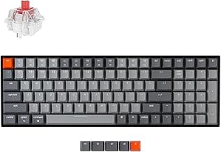 Keychron K4 Mechanical Keyboard, Wireless Mechanical Keyboard with White LED Backlight/Gateron Red Switch/Wired USB C / 96% Layout, Bluetooth Gaming Keyboard for Mac Windows PC Gamer
