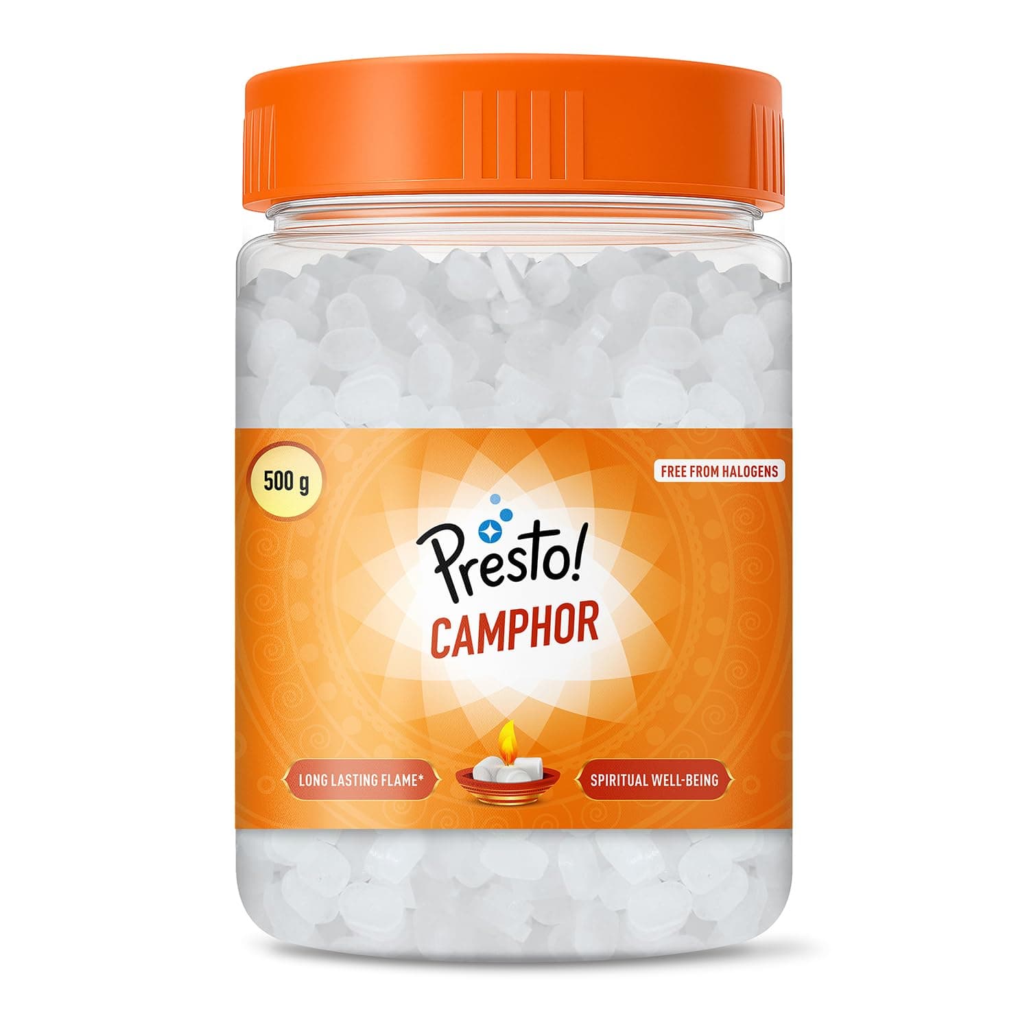 Amazon Brand - Presto! Camphor Tablet | Small |500g Jar | For Puja